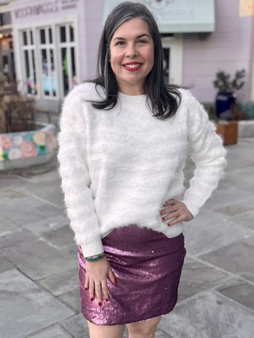 Fluffy Stripe Jumper Sweater by Apricot